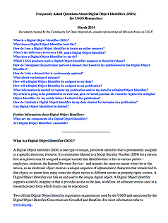 Cover of USGS DOI FAQ.