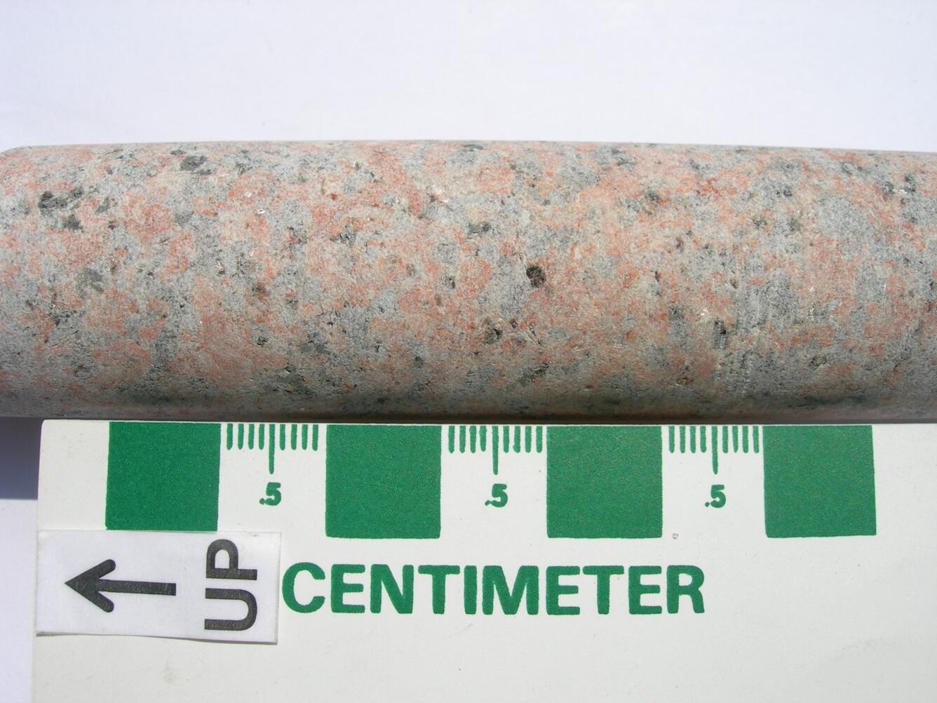 Granite drill core from a geothermal test hole in South Carolina