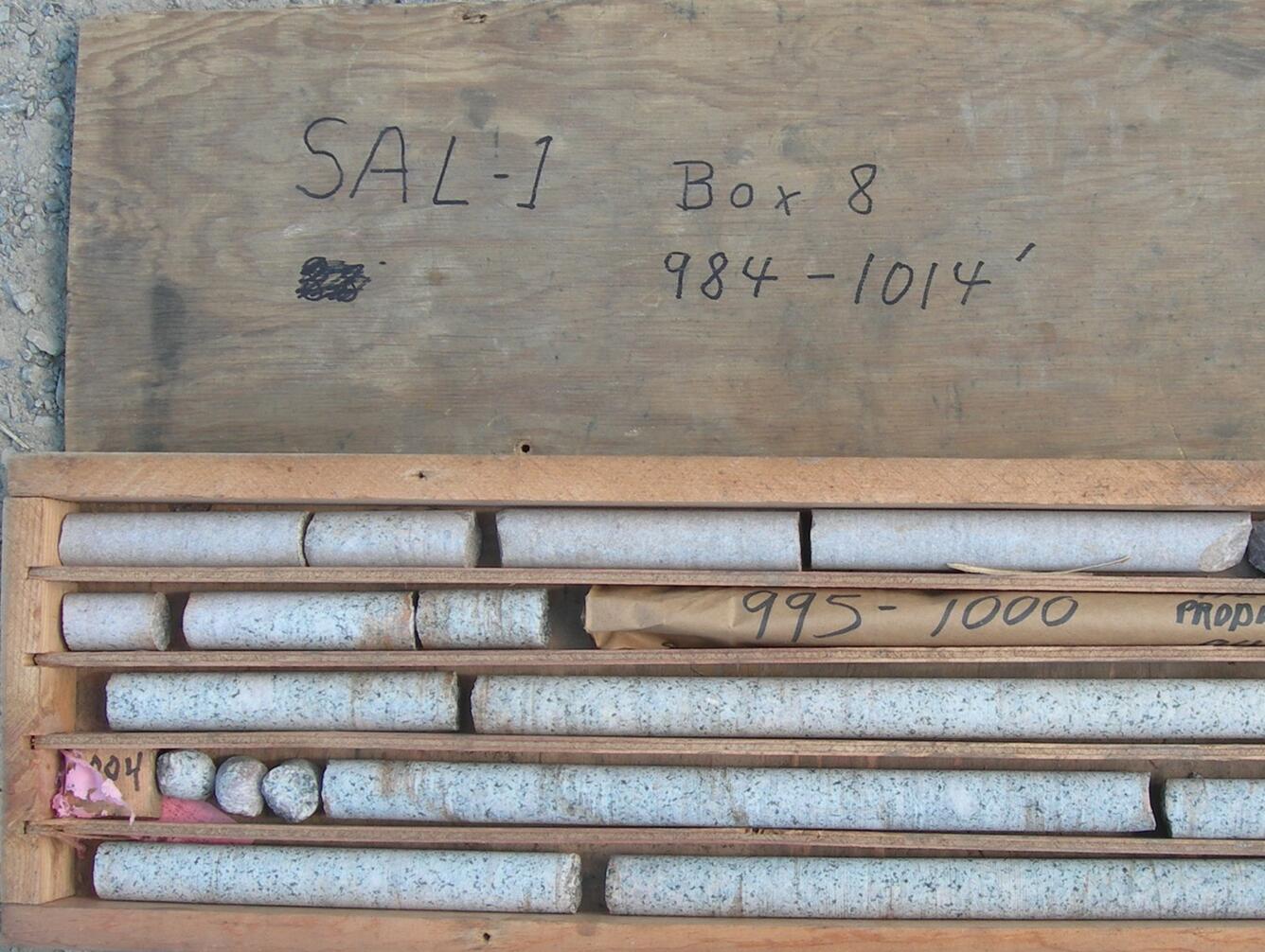 Granite drill core from a geothermal test well in South Carolina 