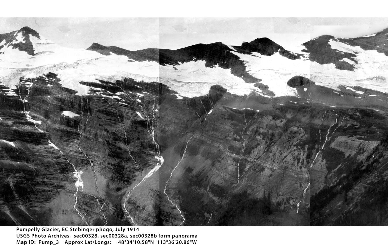Pumpelly Glacier in Glacier National Park, circa 1914. Image 3 of 3
