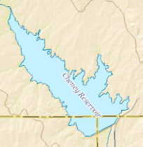 Pytoplankton Data Map showing Cheney Reservoir near Cheney Kansas