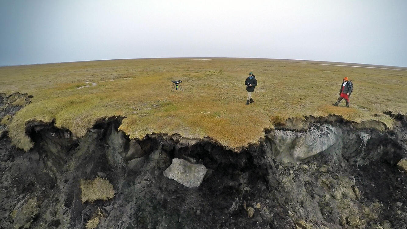 pilots flying drones at Barter Island