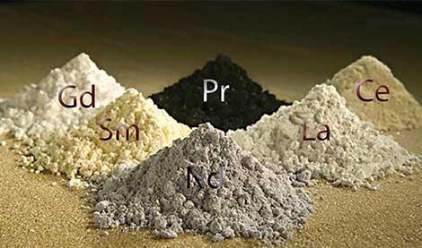 Piles of Rare Earth Element oxides