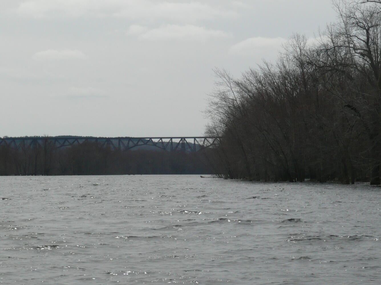 Railroad Bridge Crossing St. Croix River Upstream of Stillwater, MN