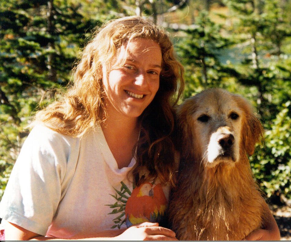 Rebecca Taylor with her dog Sunny