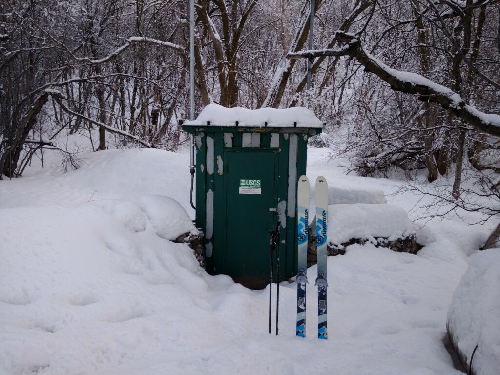 Red Butte Creek gage in winter