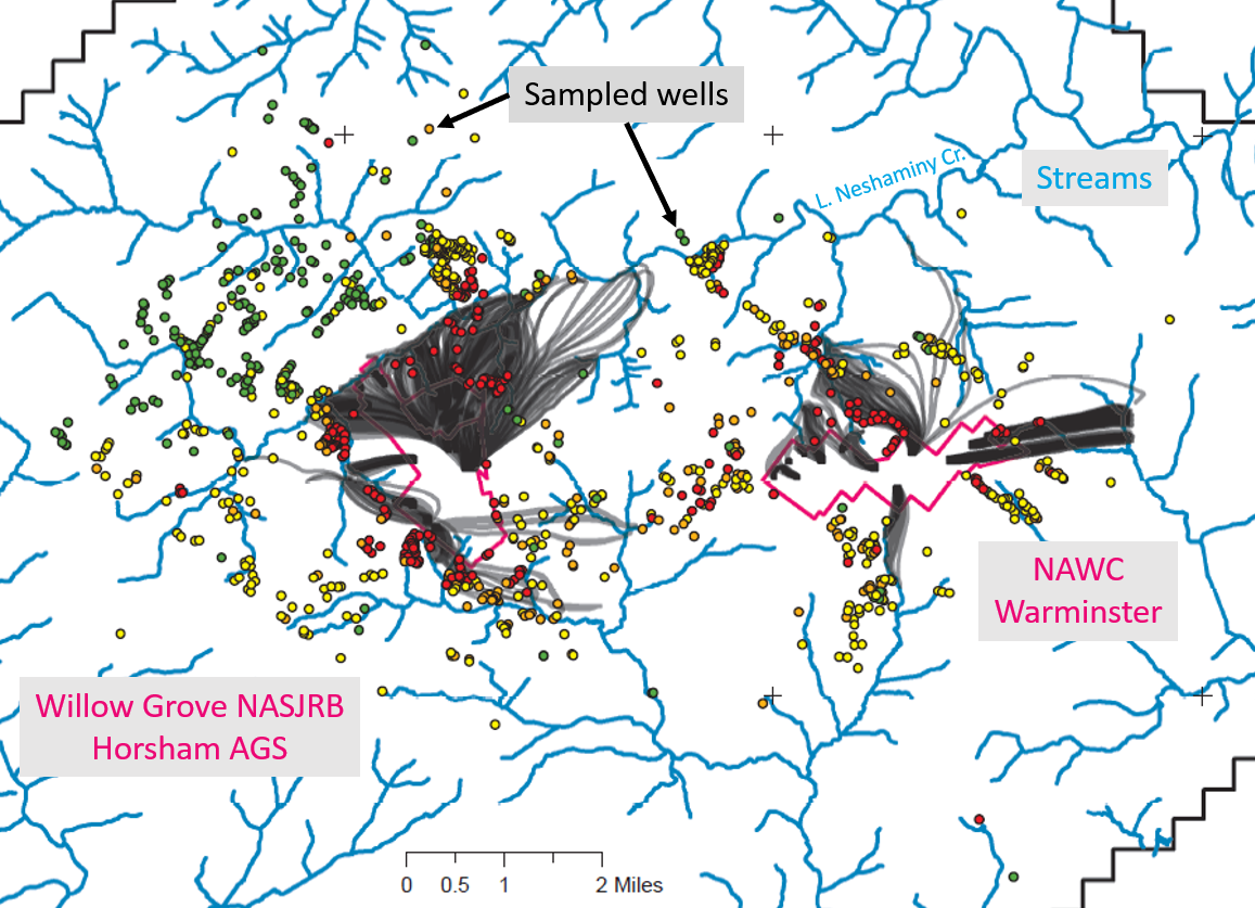 Map of simulated flow paths from a model of regional groundwater flow