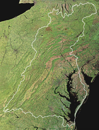 Chesapake Bay Watershed Satellite Image.