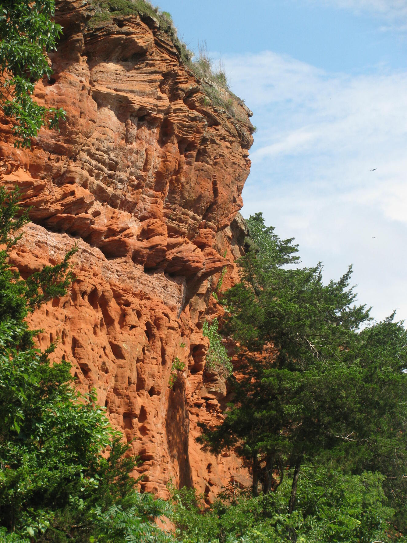 Rush Springs aquifer outcrop near Binger, Oklahoma, 2010. Photograph taken by Shana Mashburn.