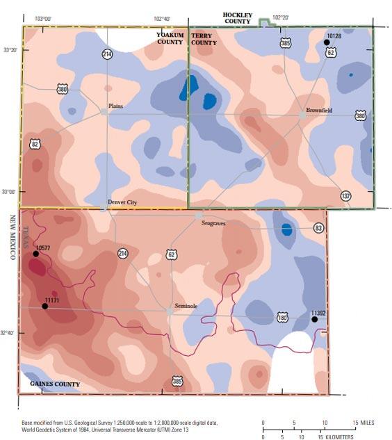 Changes in groundwater-level altitudes in the Ogallala aquifer