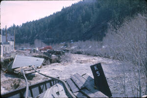 Railroad damage in Deadwood May 1965