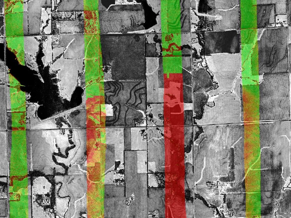 Figure 6 showing an example of a swath separation image.