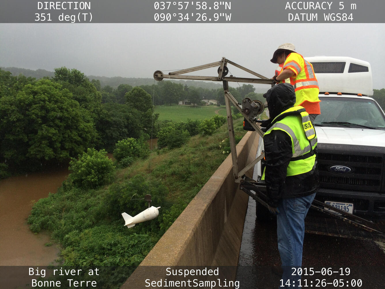 Sediment Sampling at Big River at Bonne Terre, MO