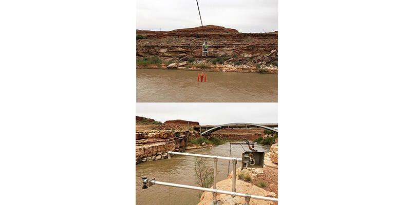 More modern instrumentation at San Juan River near Bluff, Utah gage (circa 2016)