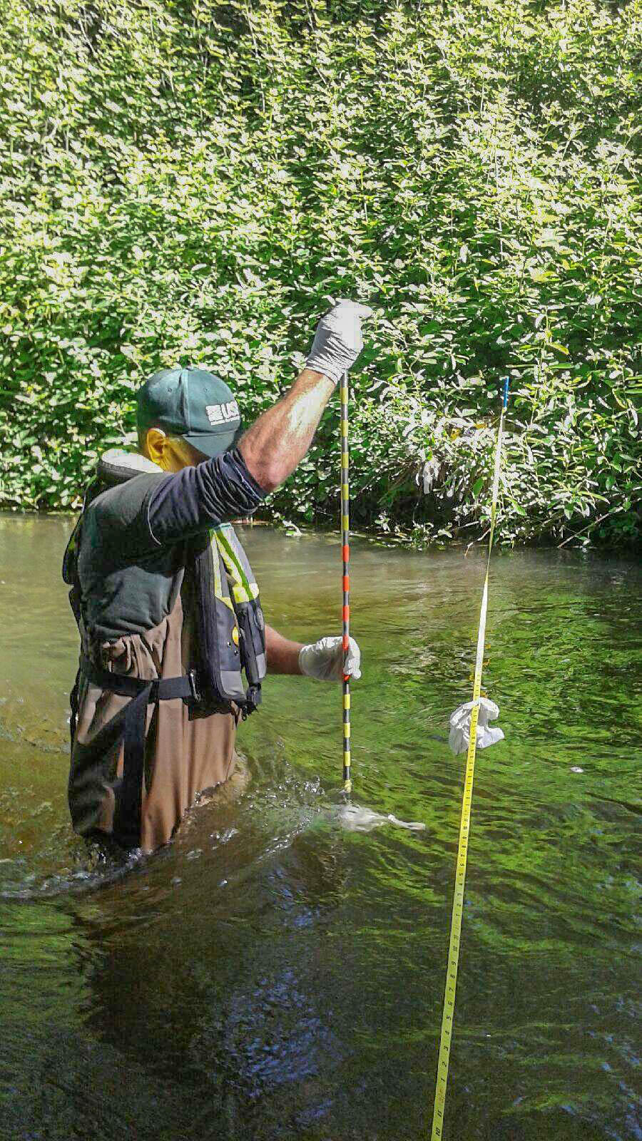 Stream measurement at San Lorenzo, California
