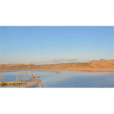 Sand Hollow Reservoir in early morning light