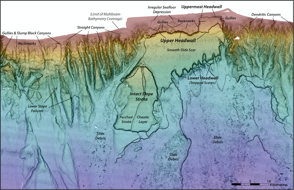 Bathymetry of the Currituck submarine landslide, offshore Virginia