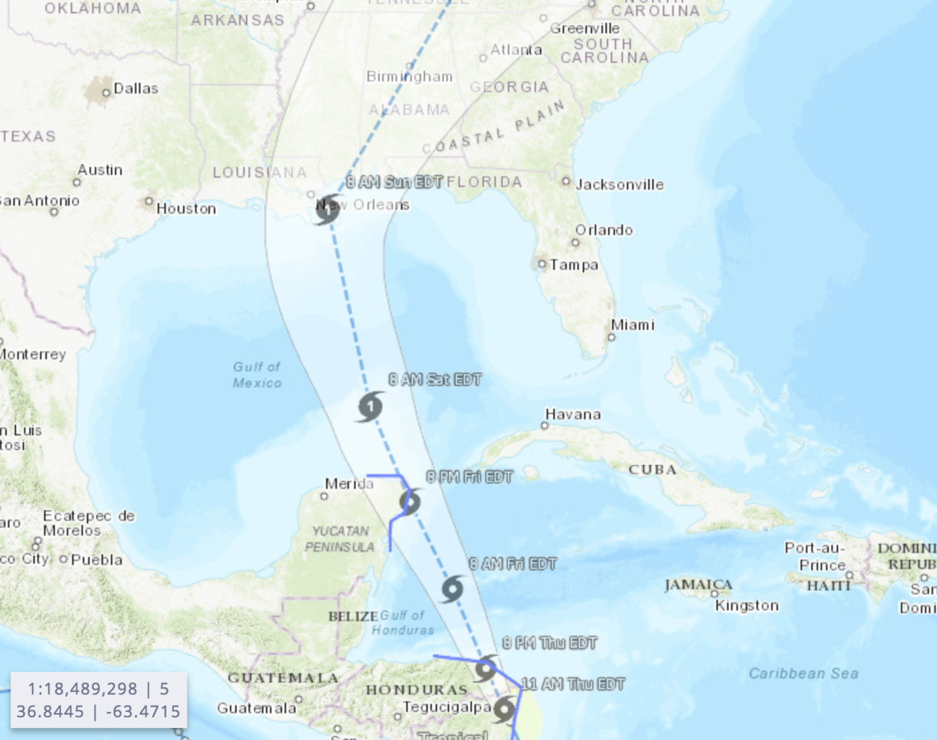 Screenshot from Flood Event Viewer for Nate