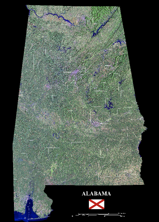 Landsat image of Alabama