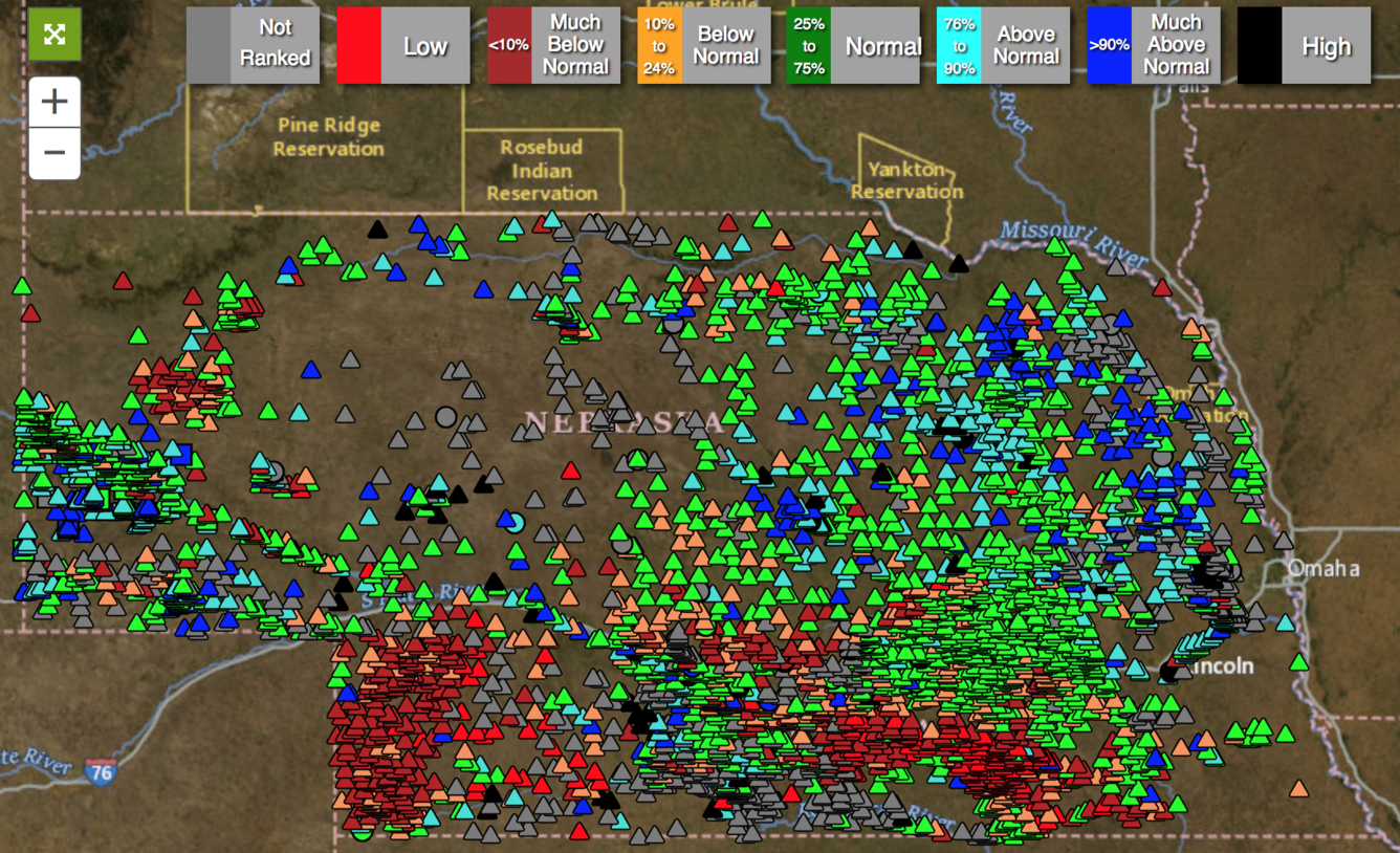 Nebraska Groundwater Conditions, afternoon of March 21, 2019