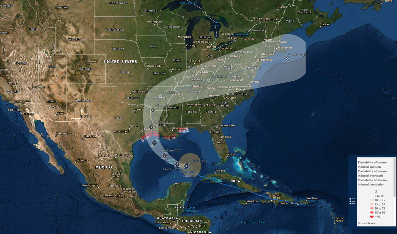 Hurricane Laura Coastal Change Hazards screenshot
