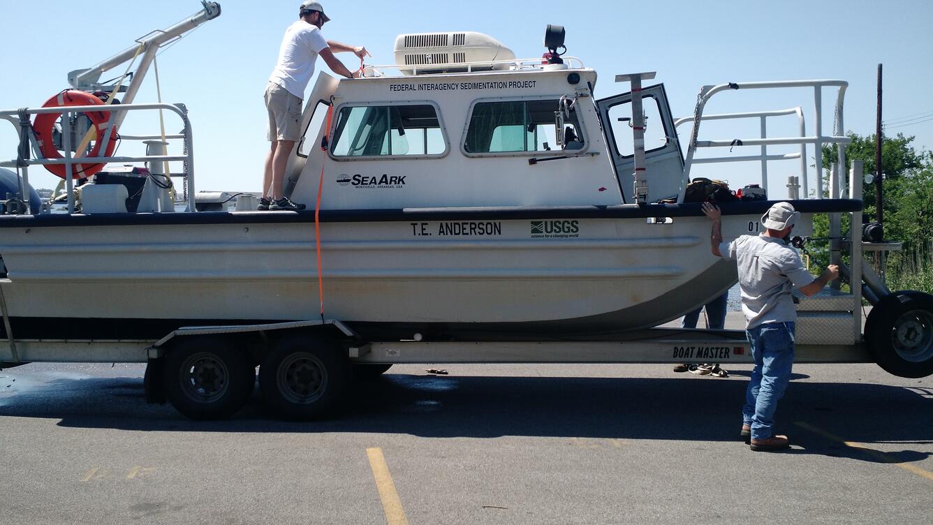 Sediment Sampling Boat - Lower Mississippi Gulf - Photo