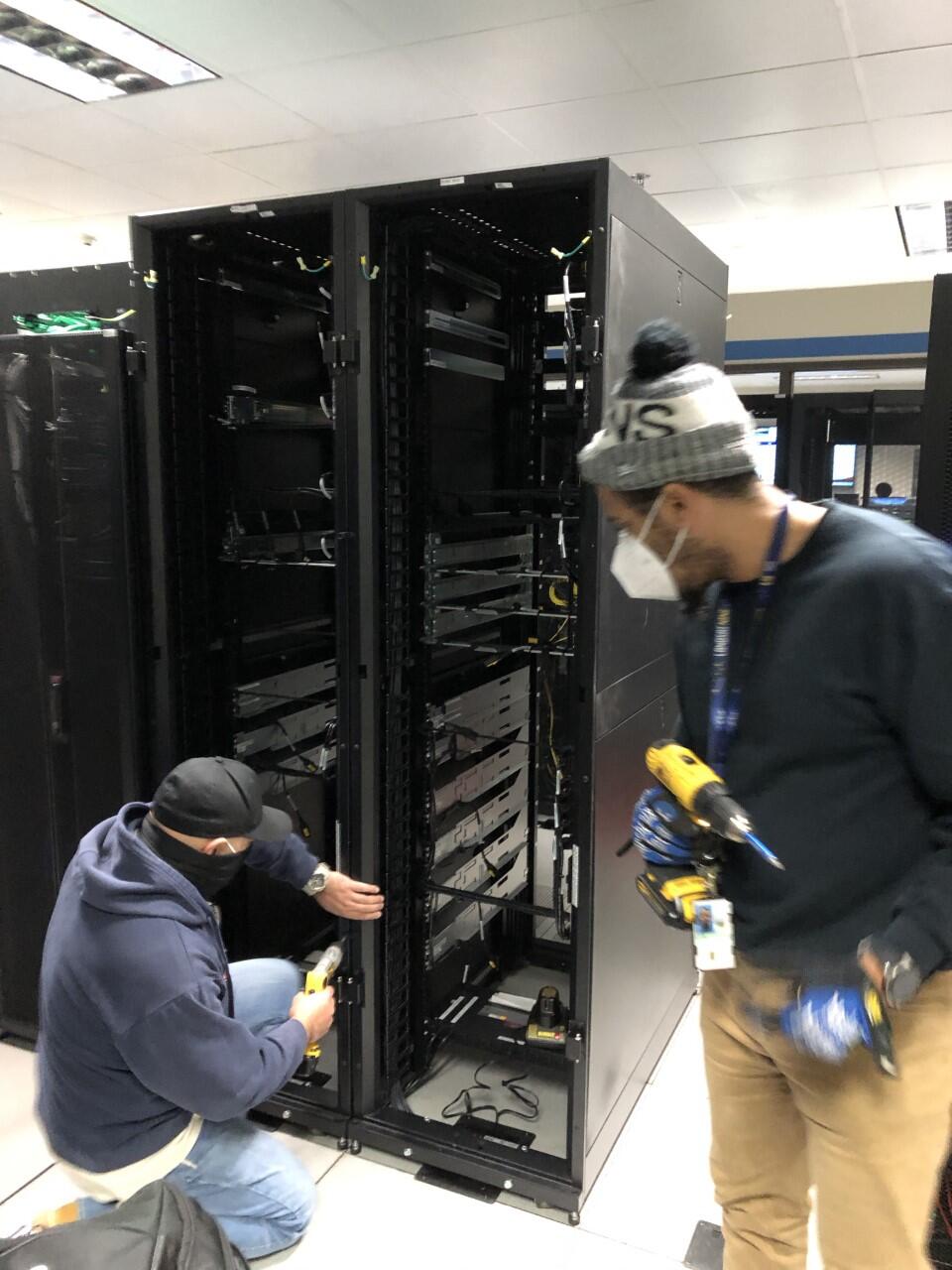 Color photo of computer equipment setup