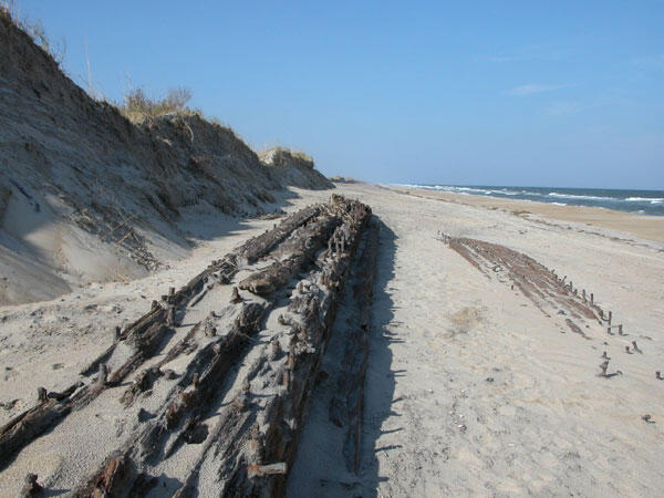 Extensive dune erosion along the Outer Banks of North Carolina