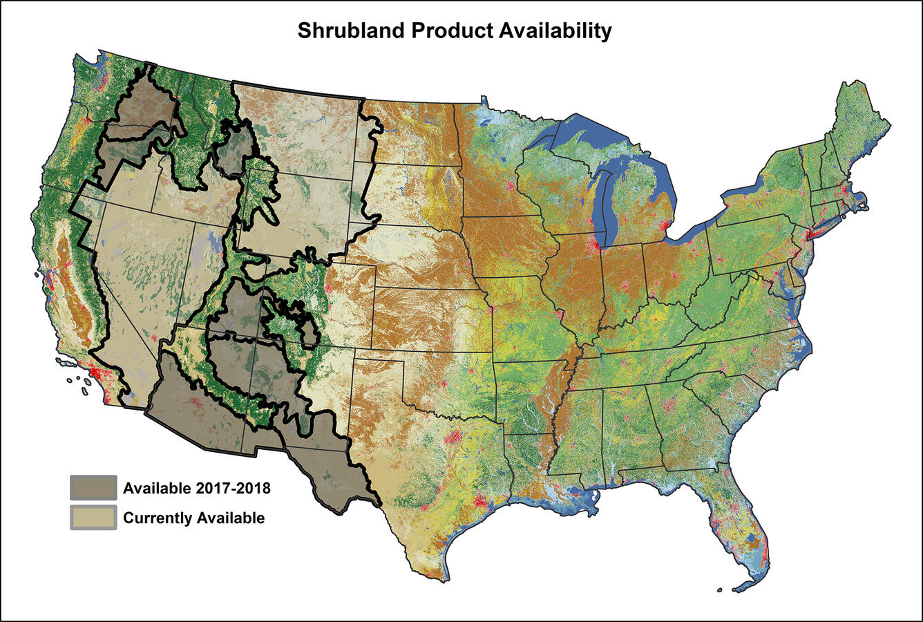 Map of Western U.S. Shrubland