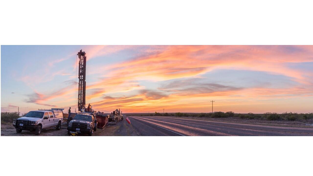 Sunrise at drill site, Eagle Ford Shale