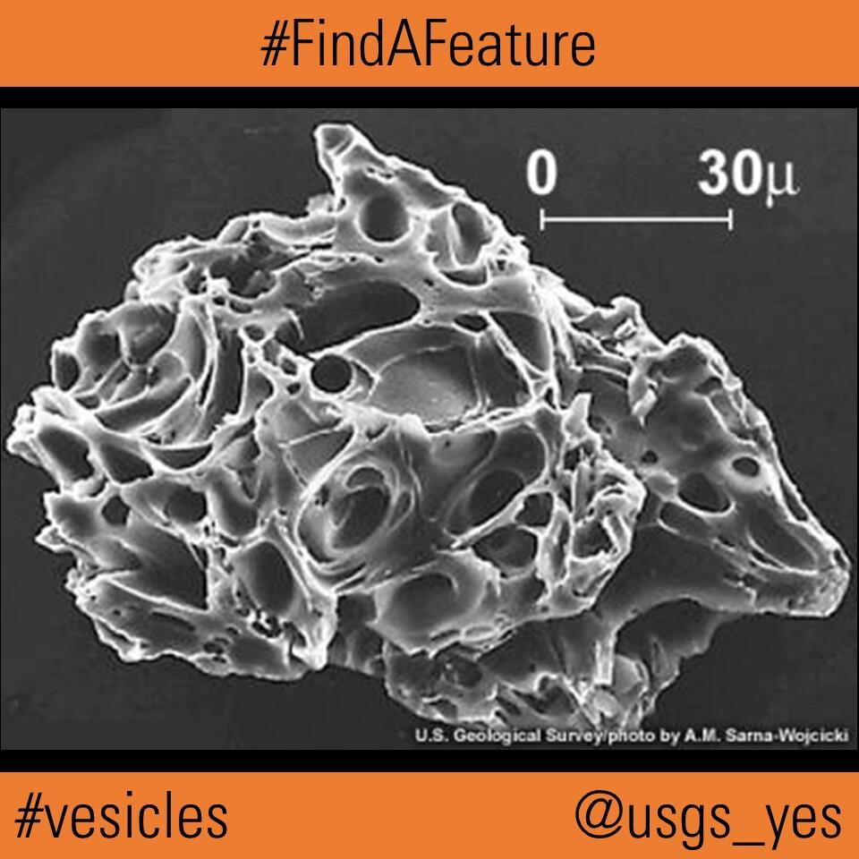 This is a Scanning Electron Microscrope (SEM) image of holes in pumice.