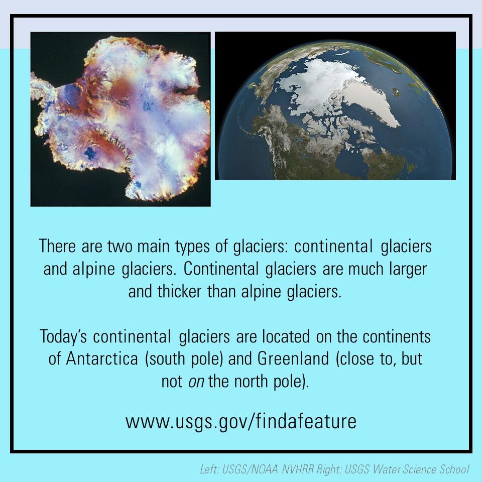 This image shows a satellite image of Antarctica (left) and Greenland (right), along with Find-A-Feature. text 