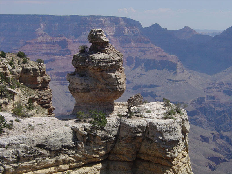 This is a photo of a butte of Kaibab Limestone of the Grand Canyon's South Rim.