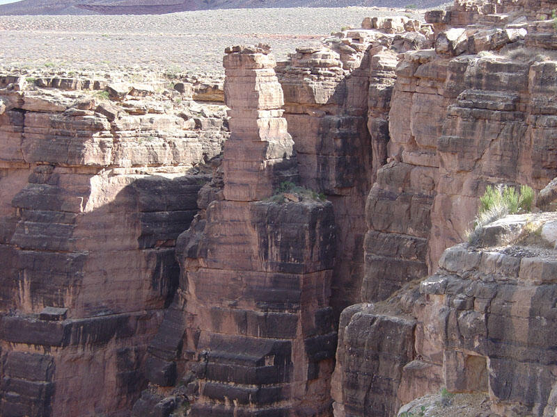 This is a photo of a pinnacle of Kaibab Limestone in the Little Colorado River Gorge.