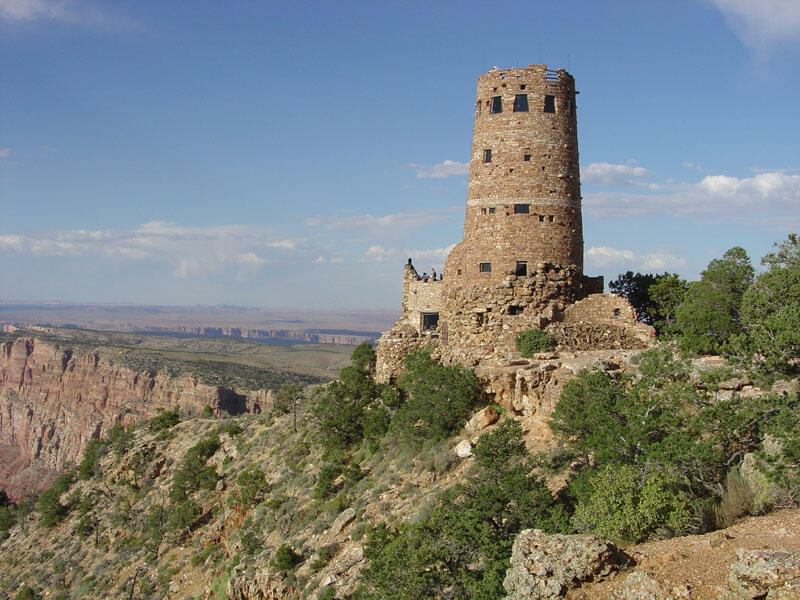 This is a photo of the Watchtower at Desert View near the east end of Grand Canyon National Park.