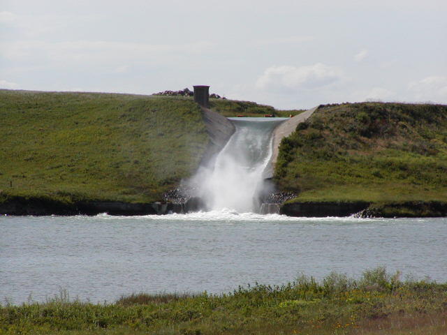 Color photo of St. Mary River canal drop