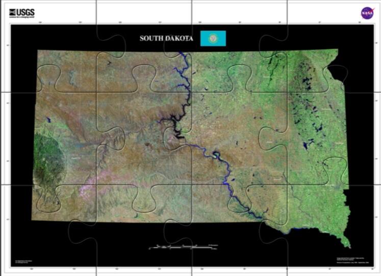 color photo of South Dakota state mosaic puzzle