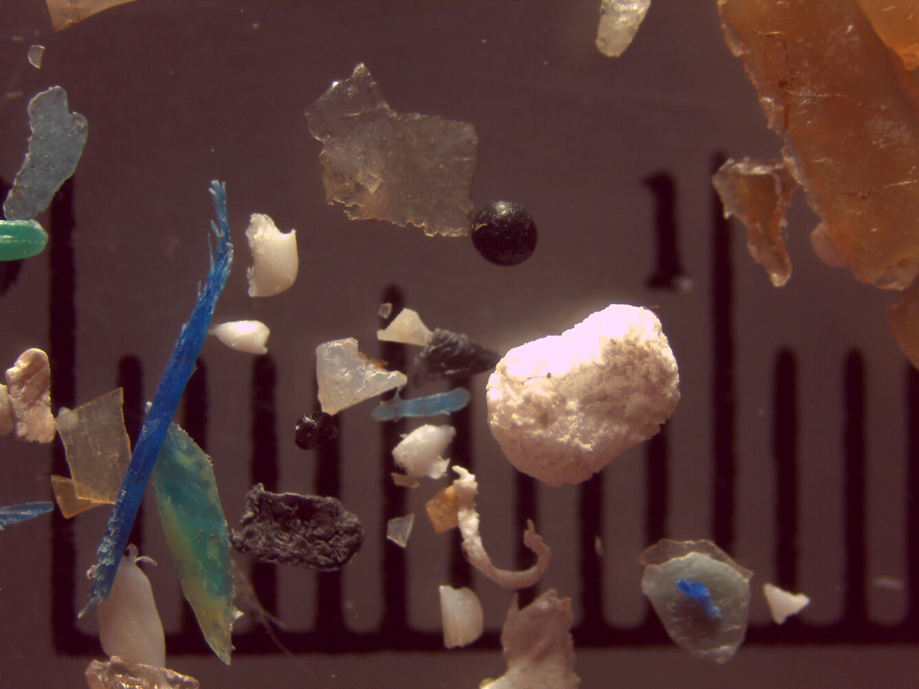 Microplastic particles