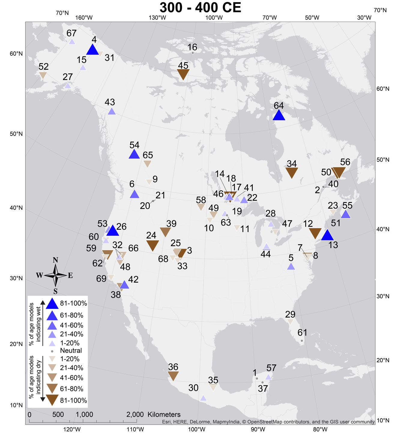 A map of centennial-scale hydroclimate anomalies during the Common Era