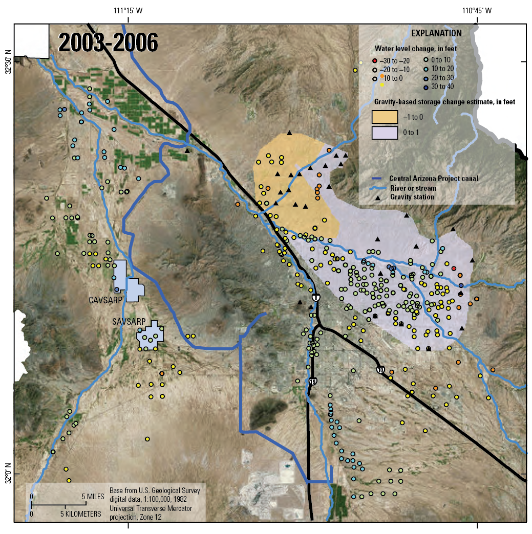 Map of aquifer-storage change, 2003 - 2006 - left title