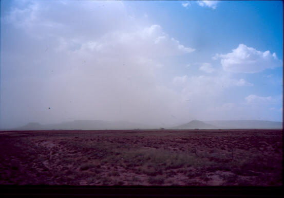 Dust blowing on the Navajo Nation. 