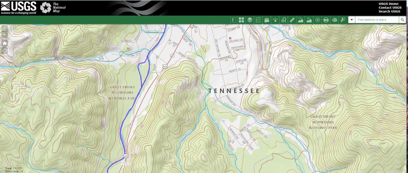 Example of the National Map Viewer
