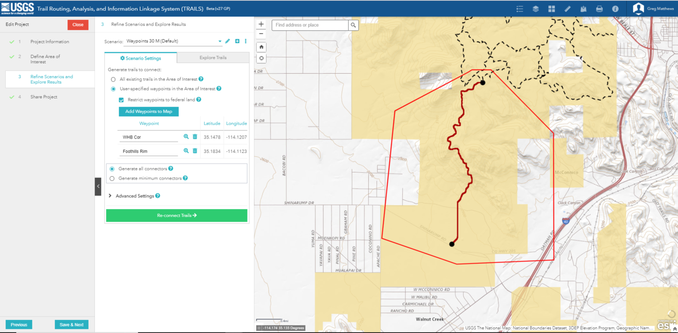 Example of TRAILS Tool Application