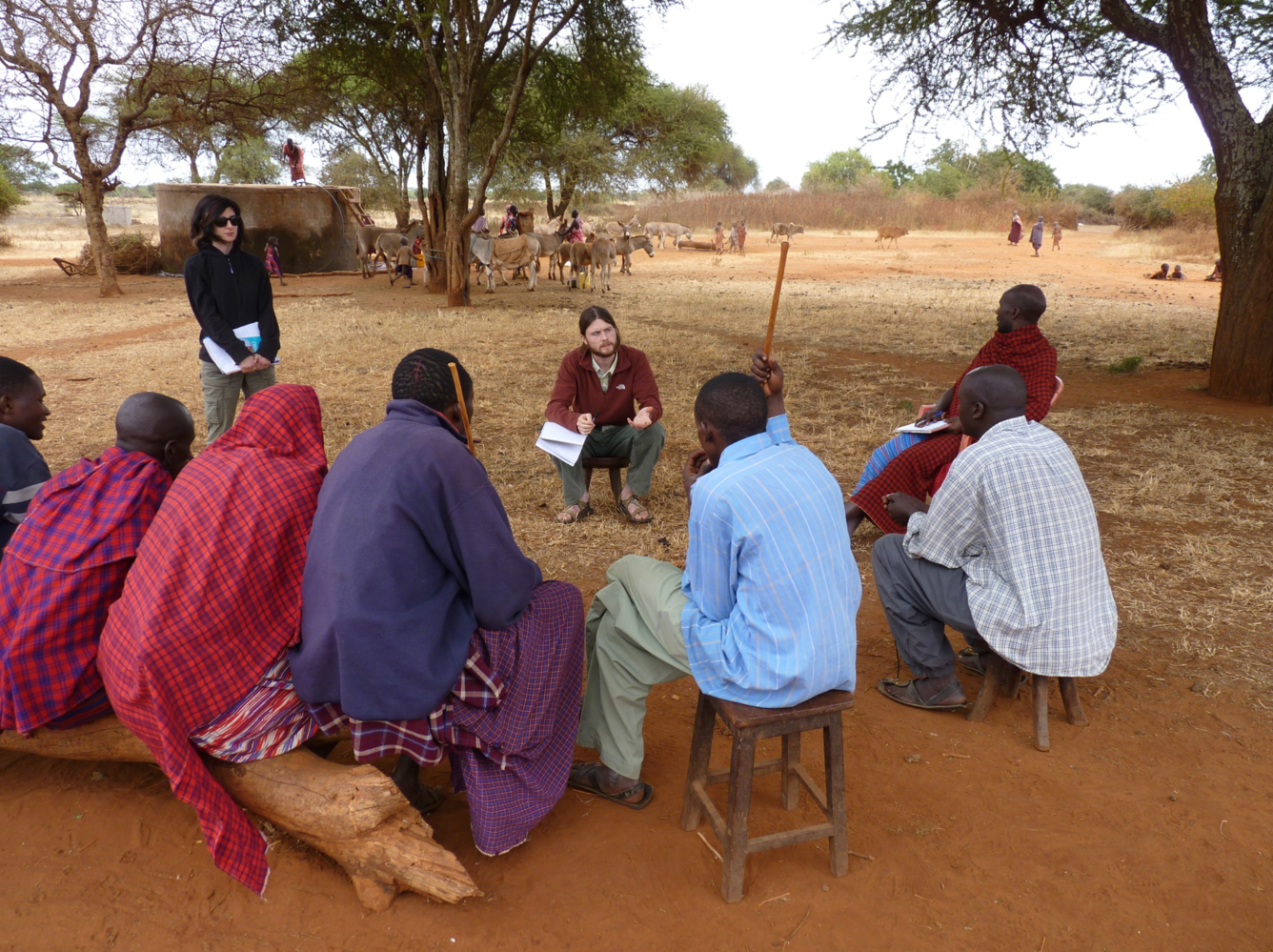 Brian Miller interviewing Maasai pastoralists about drought adaptation