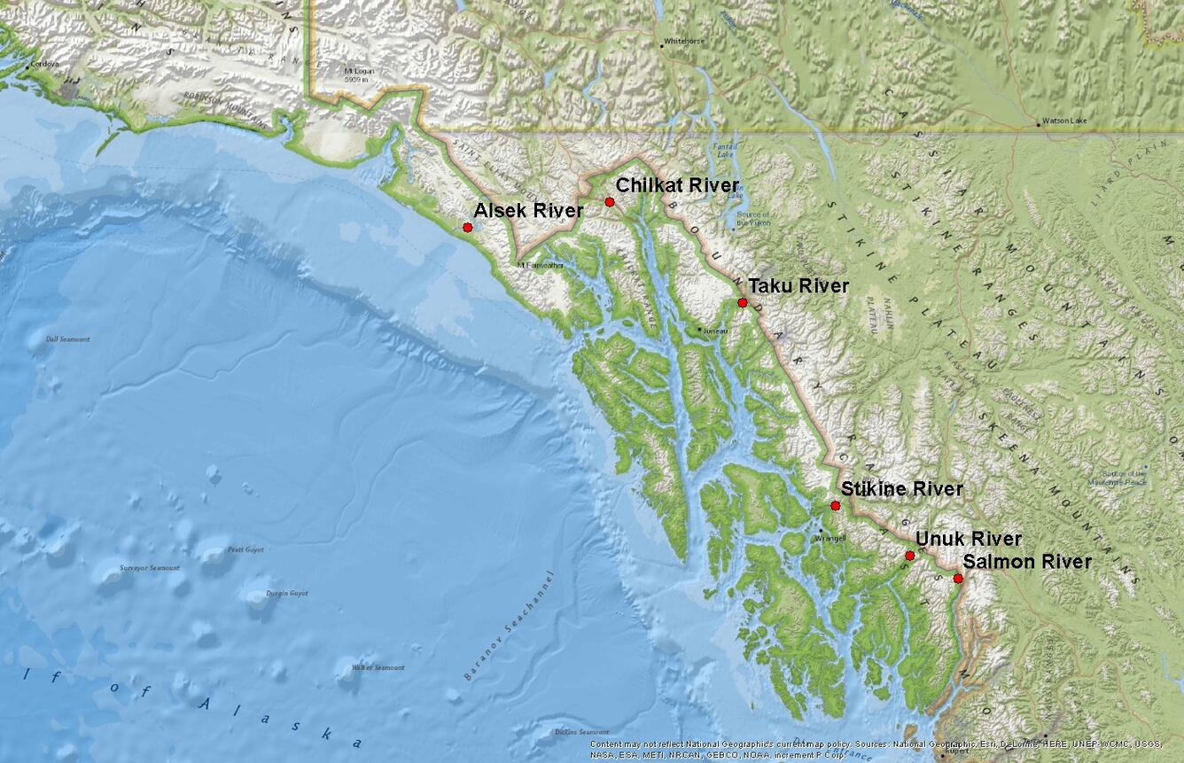 Southeast Alaska Transboundary Map rivers