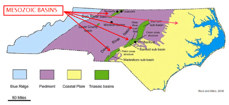 Map of the Triassic Basin