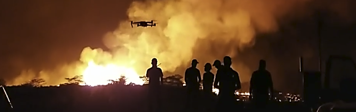 UAS in flight at the Kilauea volcano