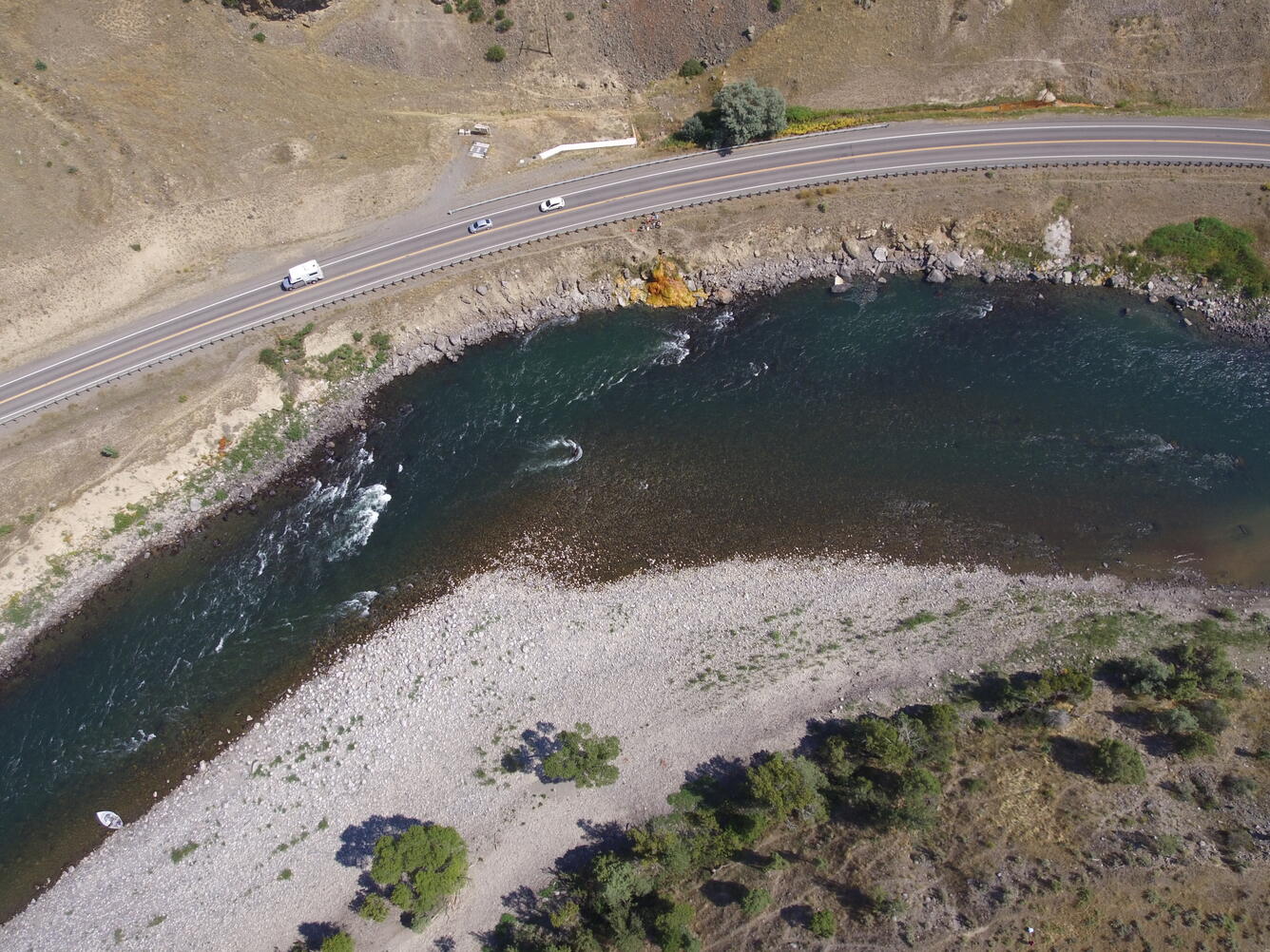 This is a UAV photo showing LaDuke Hot Spring.