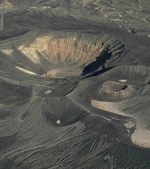 Aerial photo of Ubehebe Craters, Death Valley, California