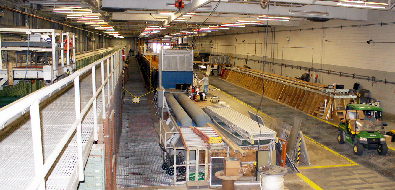 Interior of the USGS HIF Hydraulic Laboratory